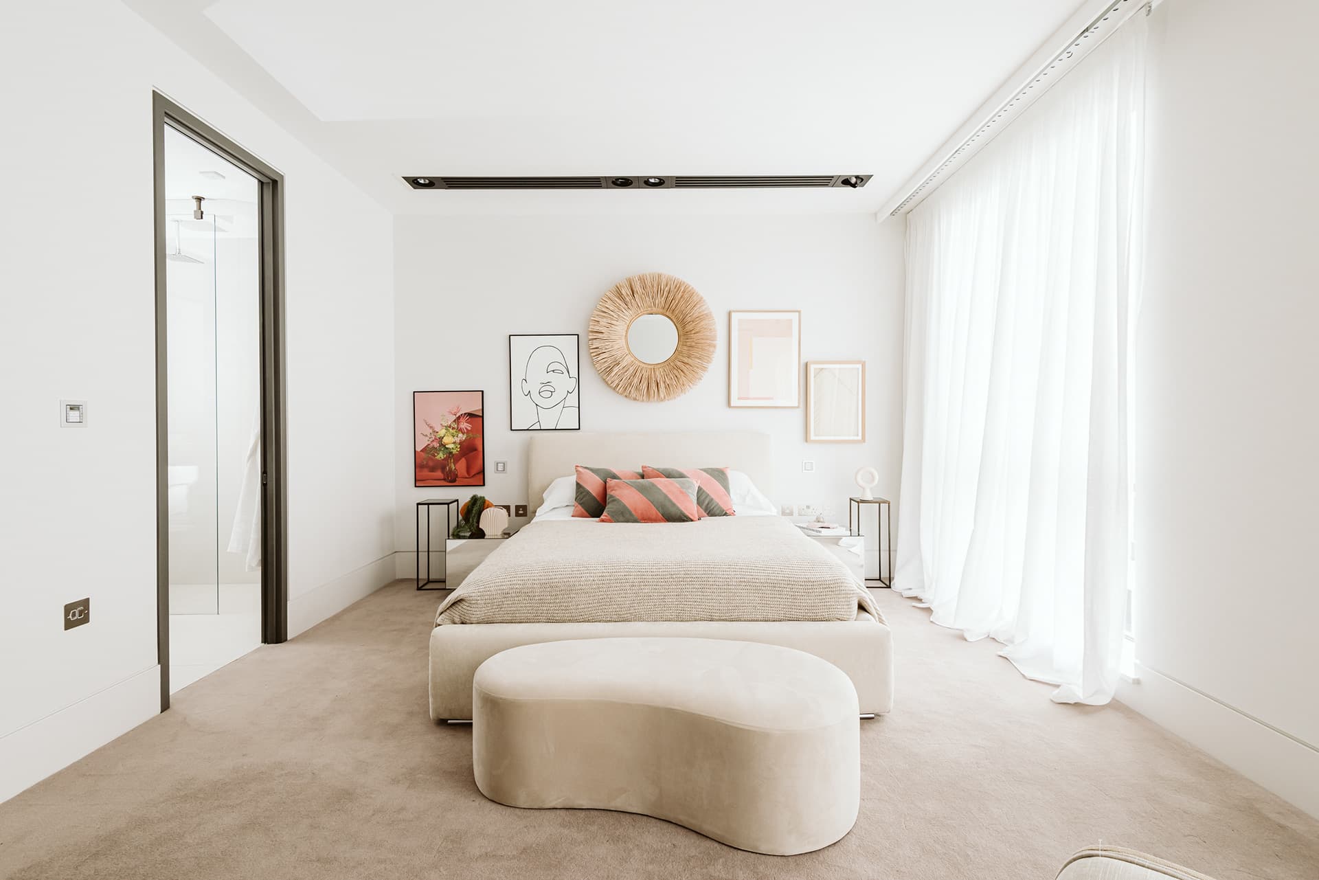 Vacant London apartment maintained by live-in property steward — bright open-plan interior